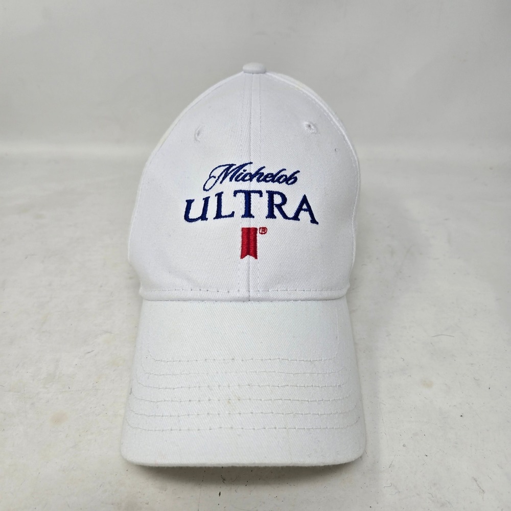 Michelob Ultra White Cotton Snapback Baseball Hat Golf Beer Promo Cap